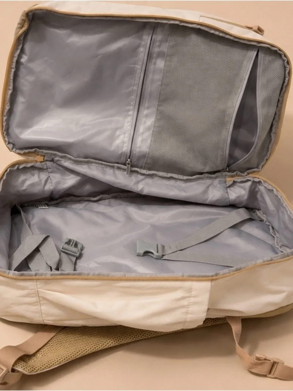Two-Tone Khaki & Cream Everyday Backpack